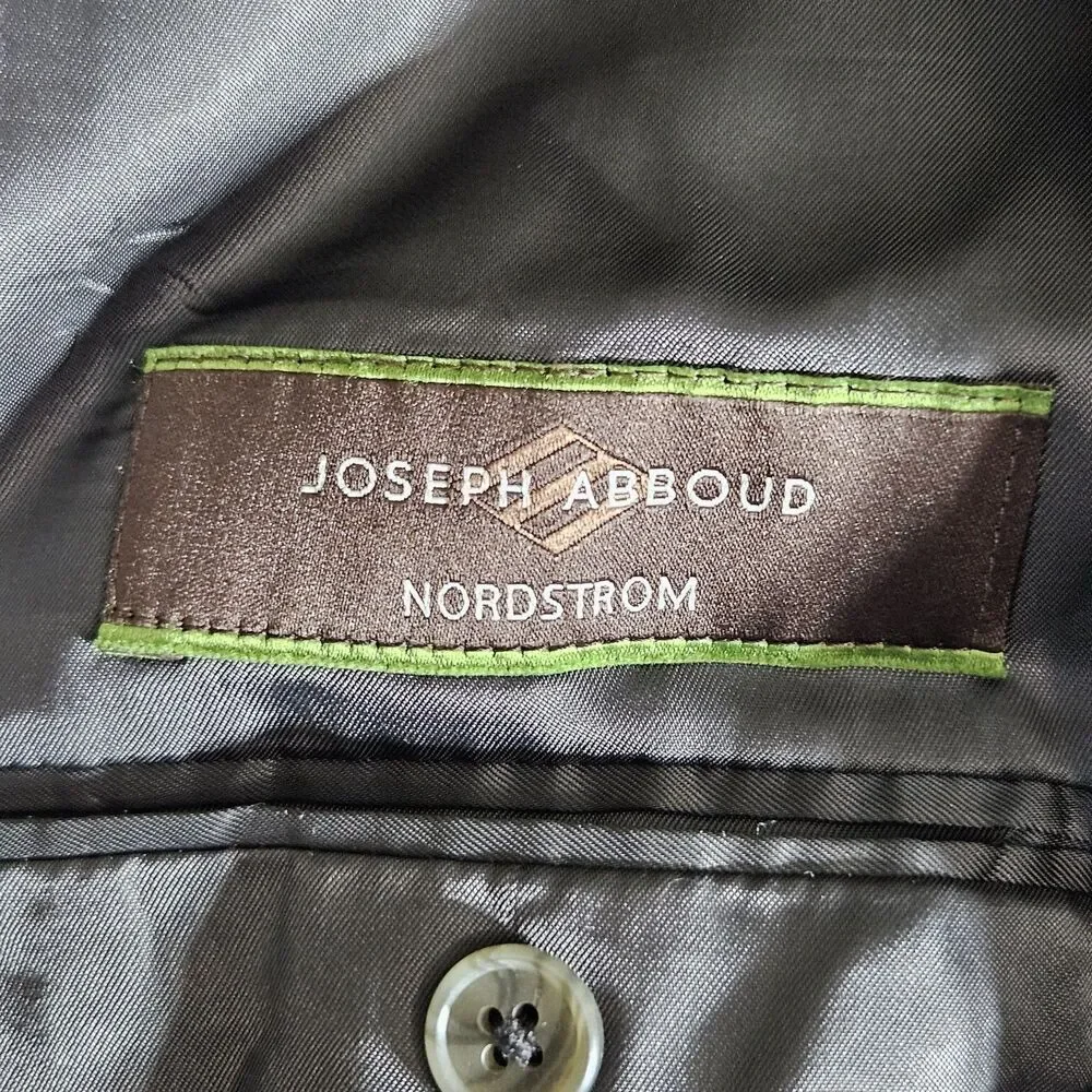 Joseph Abboud Suit Men 46 Wool Lightweight Gray Windowpane Check Pants 36X32
